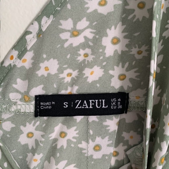Zaful Green floral daisy print dress - Picture 3 of 4